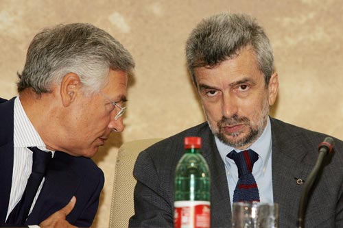 Da destra: Il Ministro del Lavoro Cesare Damiano ed il Presidente del Club dell’Economia Bruno Costi